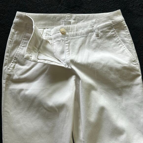 Tommy Bahama Live the Island Life White Ankle Cotton Blend Pant Sz 6 - Picture 7 of 9